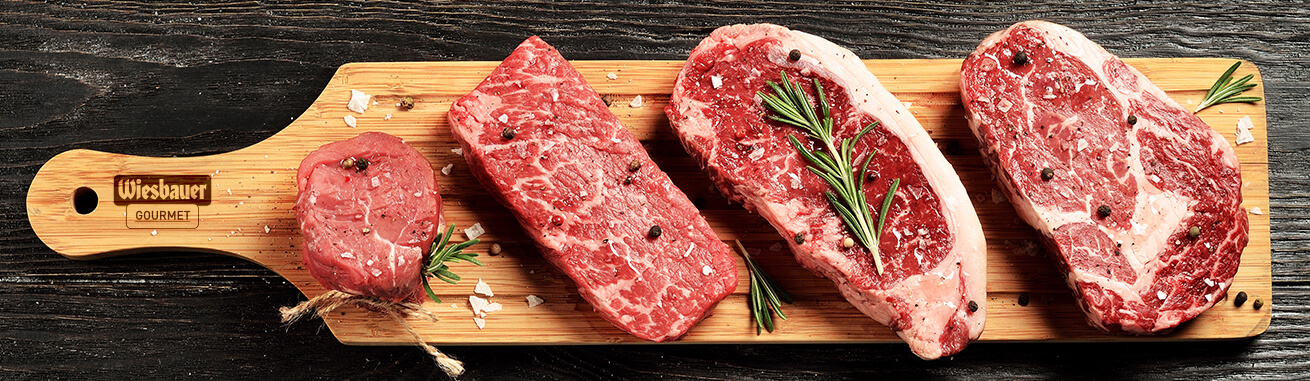 NEU im Wiesbauer-Gourmet Online Shop! Premium Fleisch online kaufen! ✓ Rindfleisch ✓ Schweinefleisch ✓ Kalbfleisch ✓ Lammfleisch ✓ Exoten ✓ Steaks ...